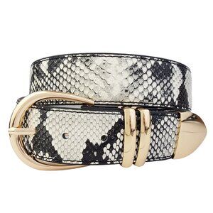 Snake print with Shiny Gold Buckle set